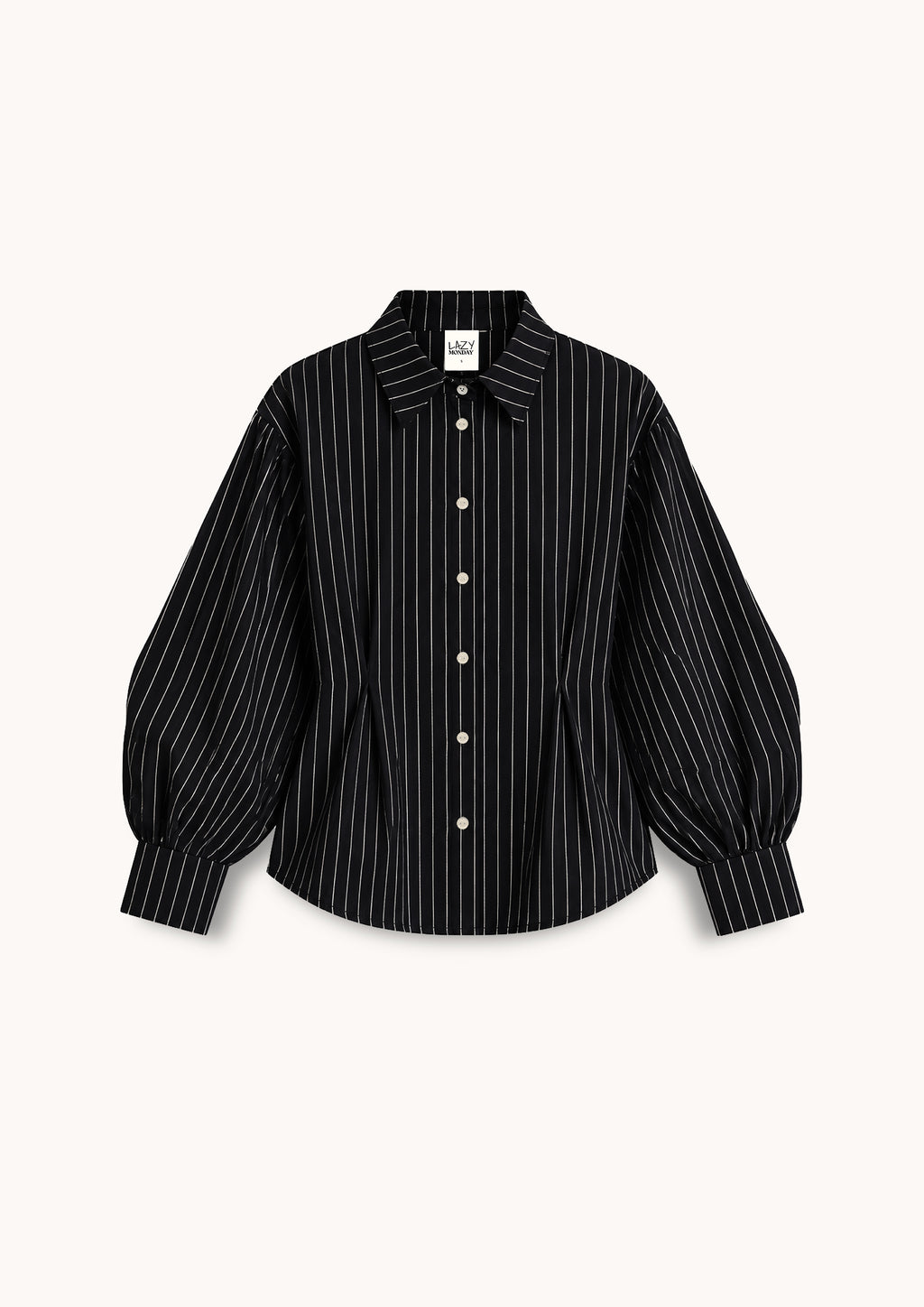 Lazy Monday black blouse with stripes