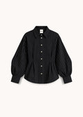 Lazy Monday black blouse with stripes
