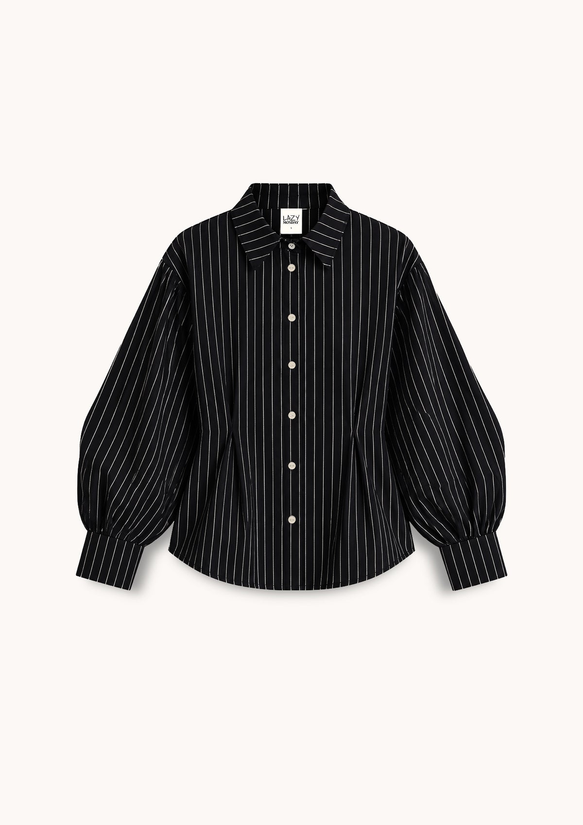 Lazy Monday black blouse with stripes