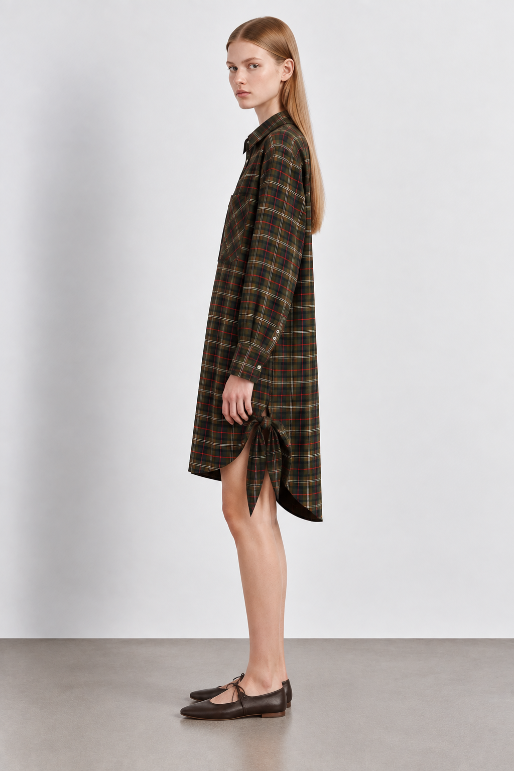 Lazy Monday checkered shirt dress