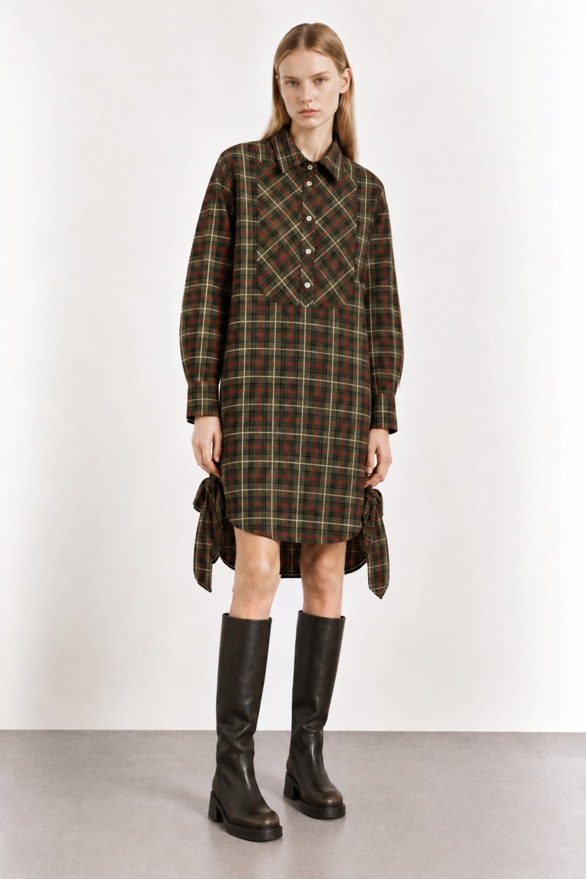 Lazy Monday checkered shirt dress