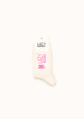 Lazy Monday socks raw white with pink