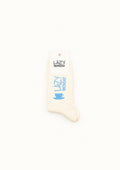 Lazy Monday socks raw white with blue
